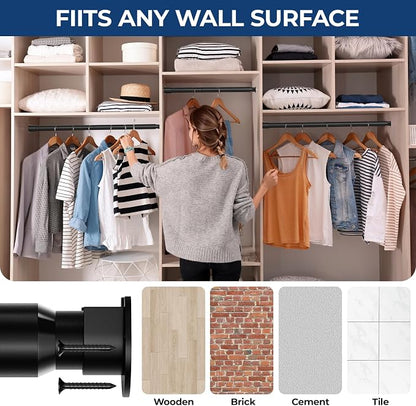 Mavivegue Closet Rod, 17 to 84 Inch Adjustable Closet Rods - Image 6