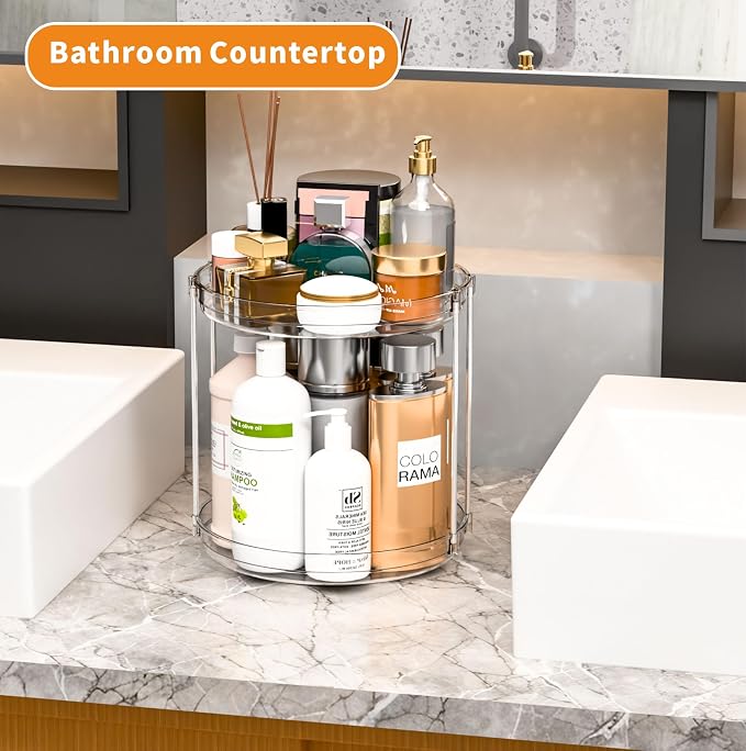 2 Pack 2 Tier Lazy Susan Spice Rack - Image 7