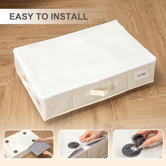 Vincona Under Bed Storage with Wheels, 2 Pack Under Bed Storage Containers with - Image 8