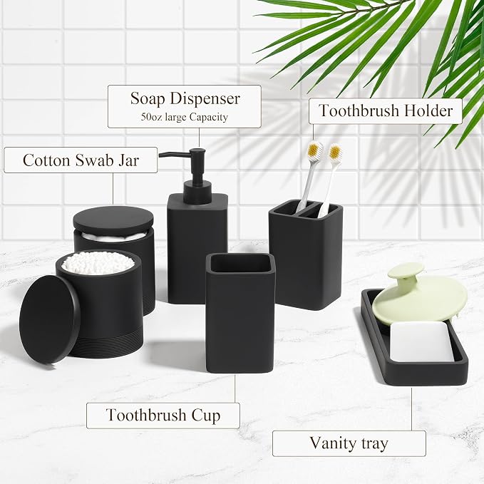 YMXYJM Bathroom Accessories Set, 6 Piece Bathroom Set - Image 6