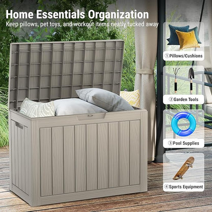 Mars Villa 45 Gallon Outdoor Storage Box, Resin Deck Box Waterproof, Storage - Image 4