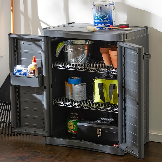 Gracious Living 2-Shelf Base Cabinet, MaxIt Lockable Utility Storage - Image 5
