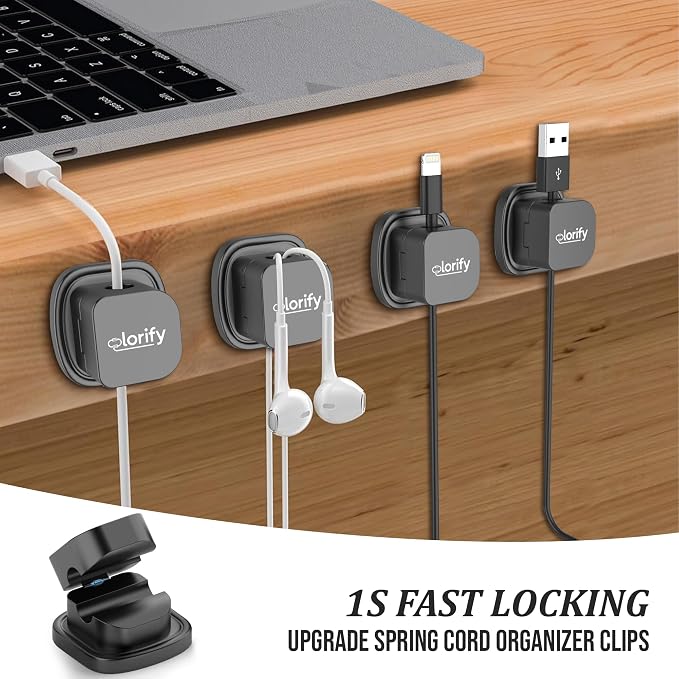 8 Pack Rotatable Cord Organizer Clips - Image 6