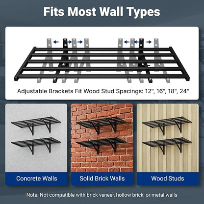 FLEXIMOUNTS 2x4ft Heavy Duty Garage Wall Shelving, 400lbs Capacity, Storage - Image 7