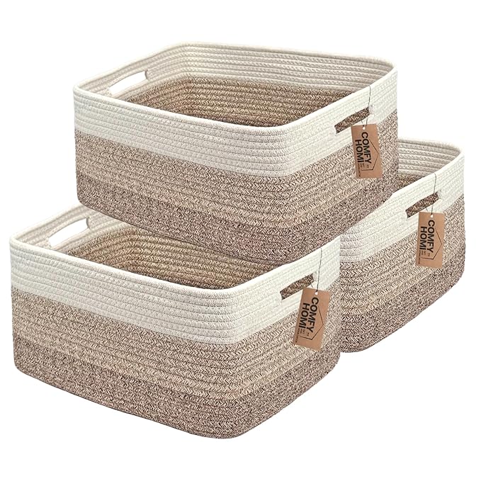COMFY-HOMI 3 pcs Large Storage Baskets by COMFY-HOMI