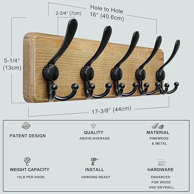 Dseap Coat Rack Wall Mount - Image 6