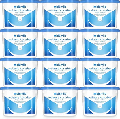 Moisture Absorbers 12 Pack, Fragrance-Free Closet Dehumidifier by MoistureAbsorbers