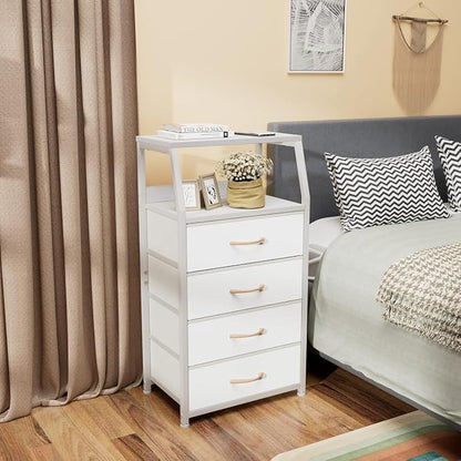 Furnulem Tall Nightstand with 4 Fabric Drawers, Small Dresser - Image 6
