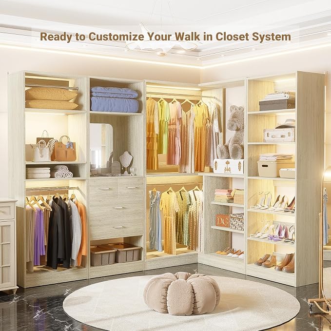 Unikito 36 Inch Corner Closet System, Large Freestanding Closet Organizer System - Image 3
