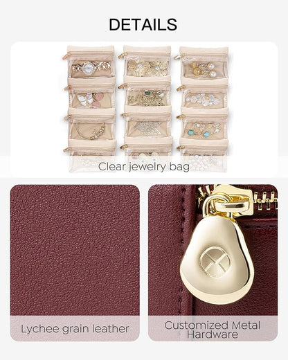 Vlando Jewelry Box with 12 Velvet Jewelry Bags Travel Jewelry Case - Image 4