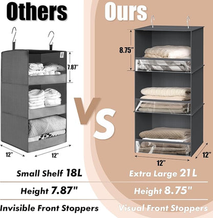SIMPLE HOUSEWARE 3 Shelf Hanging Closet Organizer - Image 4