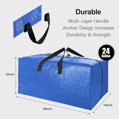 12 Pack Heavy Duty Extra Large Moving Bags W/Backpack Straps - Image 2