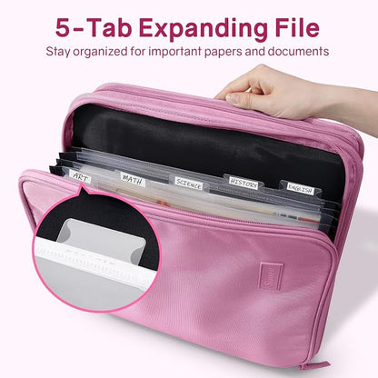 SUNEE Zippered Binder Bag with Handle, 2-Inch 3-Ring O-Ring, 500-Sheet Capacity - Image 2