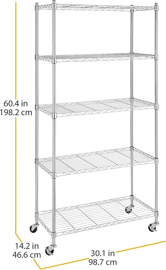 Whitmor 5 Tier Shelving Unit, Adjustable Storage Shelves - Image 3