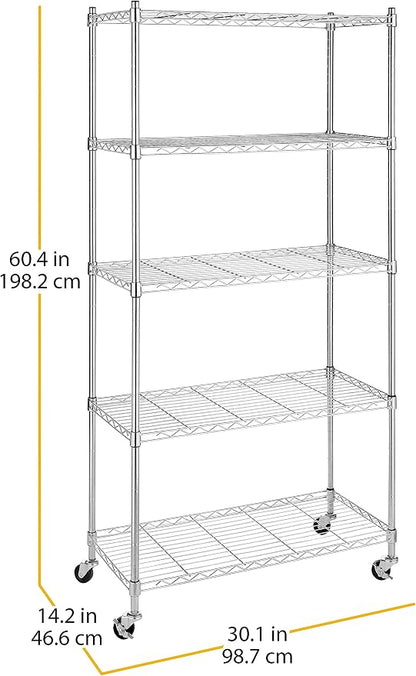 Whitmor 5 Tier Shelving Unit, Adjustable Storage Shelves - Image 3