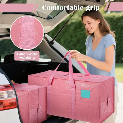 6 Pack Moving Bags with Full-Open Side Zipper, Extra Large 93L Heavy Duty - Image 6