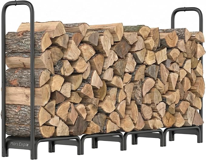 Firewood Rack, 8ft Heavy Duty Fire Wood Storage Racks by MarsExplo