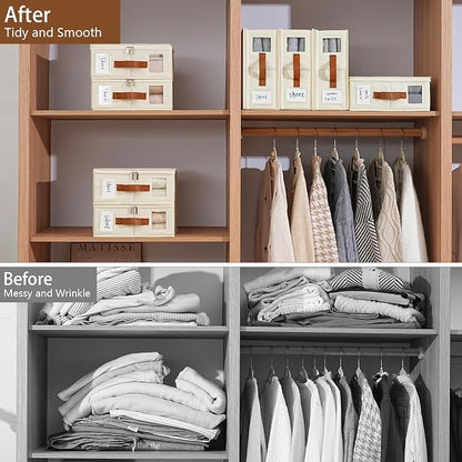 8 Pack Bed Sheet Organizers and Storage, Foldable Sheet Set Organizer - Image 4