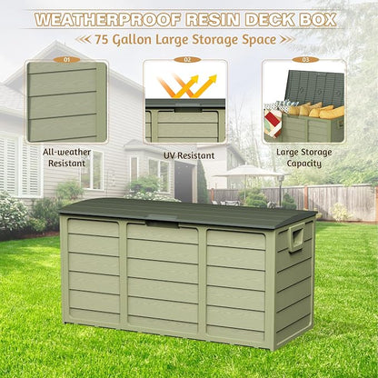 75 Gallon Outdoor Deck Storage Box – Heavy Duty Resin - Image 5