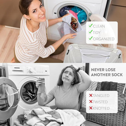 2Pcs Mesh Laundry Bags for Delicates w/Hooks, Hanging Durable Laundry Mesh Wash - Image 8