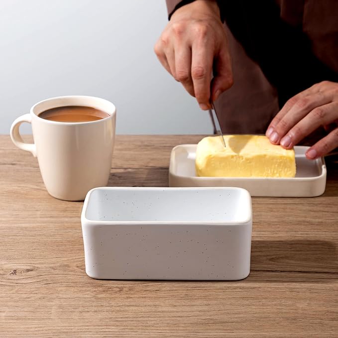 Ceramic Butter Dish with Lid，Large Butter Dish - Image 5