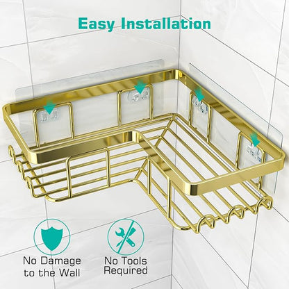 YASONIC Corner Shower Caddy, Rustproof Stainless Steel Shower Organizer - Image 5