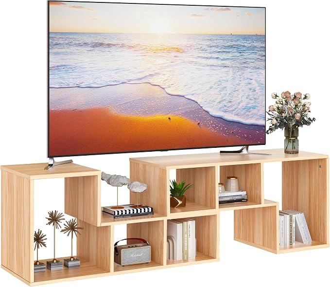 Recaceik Cube Bookshelf 2 Shelf Bookcase L-Shaped TV Console Stand Modern - Image 8