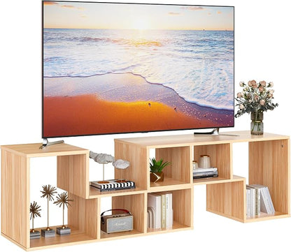Recaceik Cube Bookshelf 2 Shelf Bookcase L-Shaped TV Console Stand Modern - Image 8