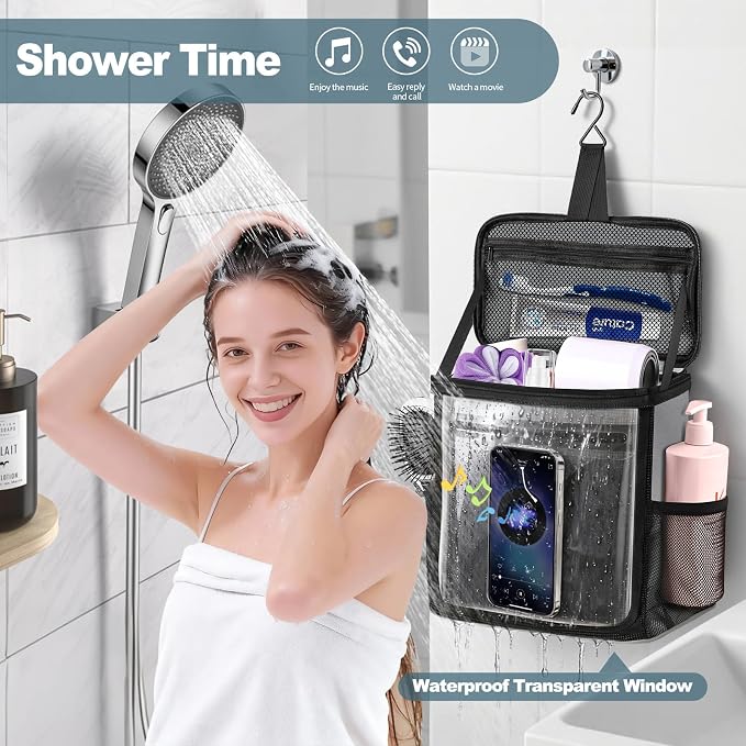 Portable Hanging Shower Caddy, Large Capacity Travel Toiletry Bag - Image 3