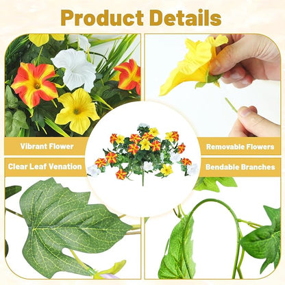 2 Pack Artificial Flowers Hanging Baskets - Image 4