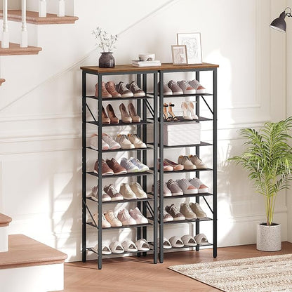 MAHANCRIS 8 Tier Narrow Shoe Rack Organizer, Tall Slim Shoe Storage - Image 7
