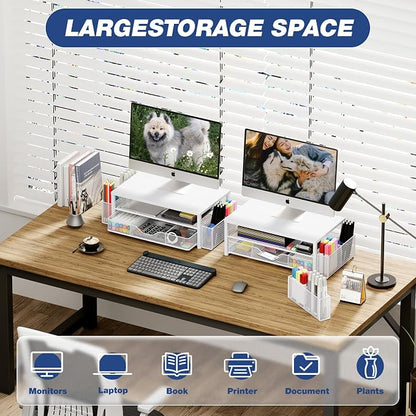 OPNICE Desk Organizers and Accessories, 2-Tier Computer Monitor Stand Riser - Image 4