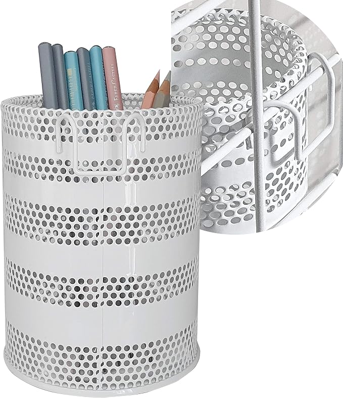 Metal Hook Wall Mounted Pen Pencil Holder, Office Desk Organizer by Produco