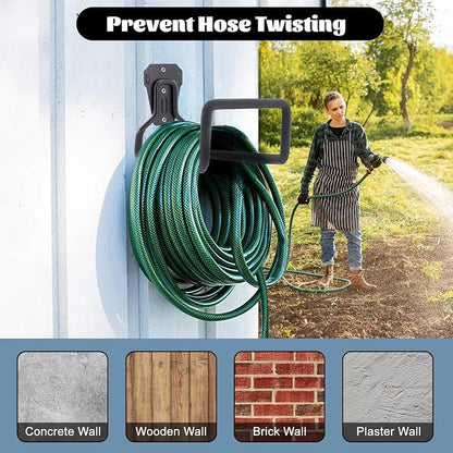 1 Pack Garden Hose Holder, Hose Reel Heavy Duty Hose Hanger, Wall Mounted Water - Image 3