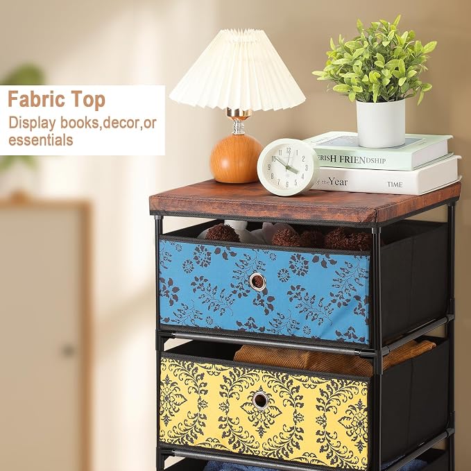 HAITRAL 4 Drawers Clothes Storage Organizer, Small Fabric Storage Chest - Image 6