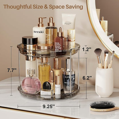 LAMU 2 Pack 2 Tier Lazy Susan Turntable Organizer 9.25'' Rotating Spice Rack - Image 3
