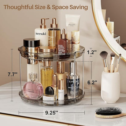 LAMU 2 Tier Lazy Susan Turntable Organizer 9.25'' Rotating Spice Rack - Image 3