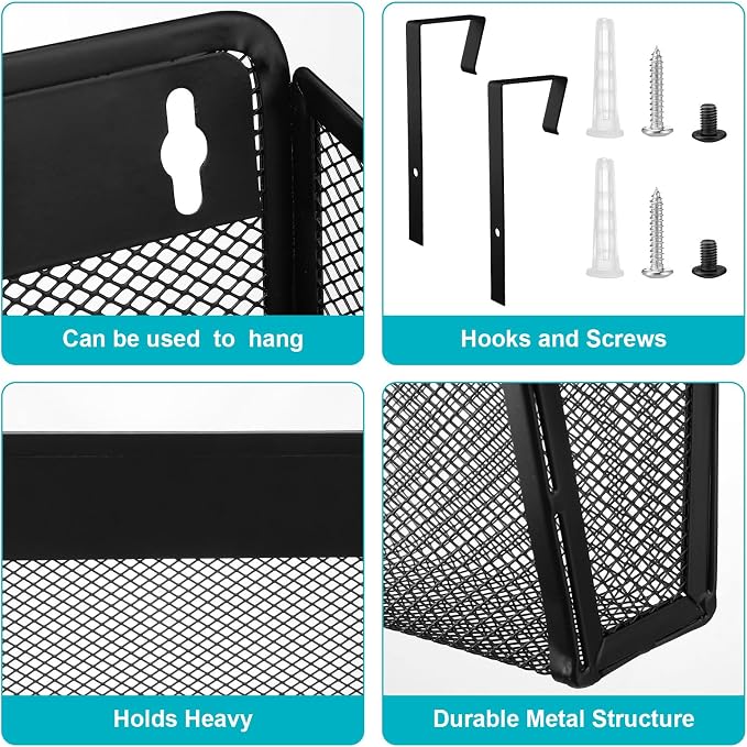 Tenceur 3 Pcs Mesh Letter Wall File Folder Cubicle File Holder Hanging Wall - Image 3