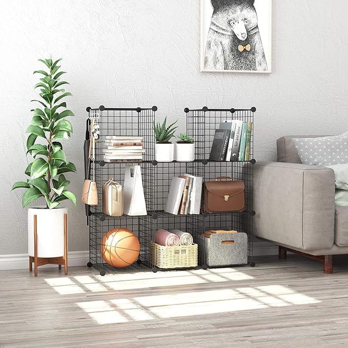 C&AHOME Wire Cube Storage, 8-Cube Organizer Metal C Grids Storage, Storage Bins - Image 5