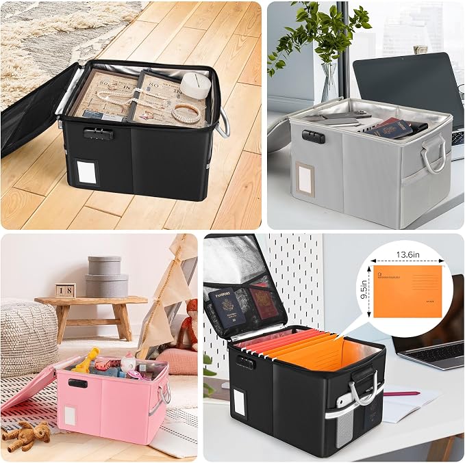 TOMKID 5200°F Fireproof Document Box, Fire Important Document Organizer - Image 5