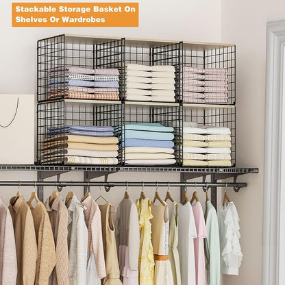 4-Tier Stackable Closet Organizers and Storage Basket, Shelves - Image 5