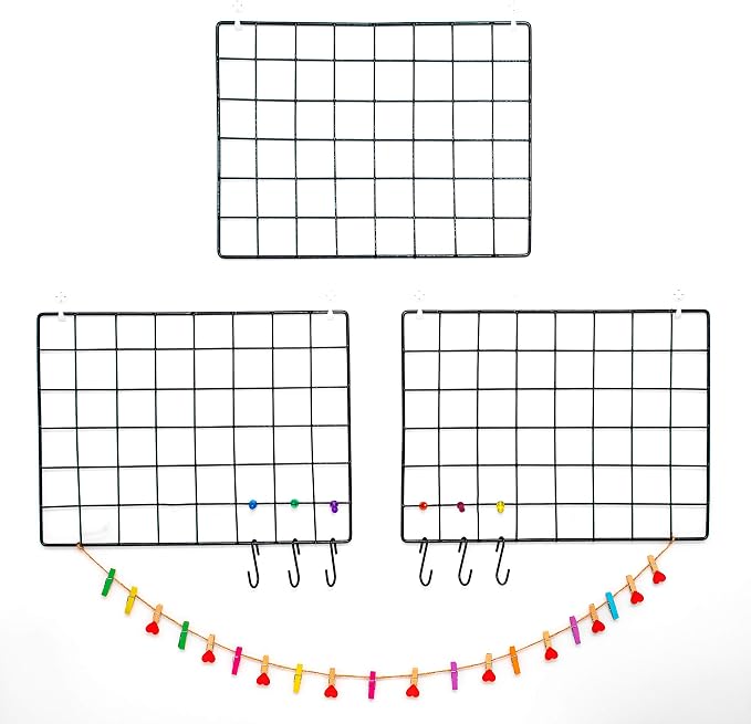 ODOXIA 3-Pack Wire Wall Grid Panel | Photo Grid Wall Decor | Metal Board - Image 7