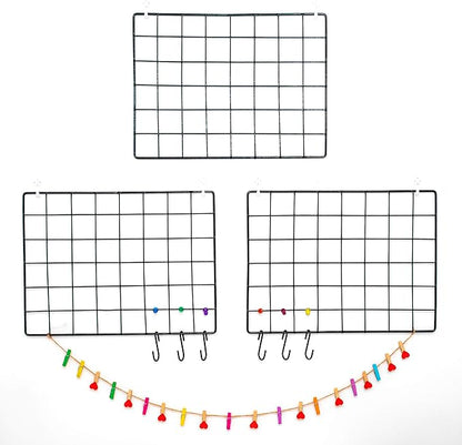 ODOXIA 3-Pack Wire Wall Grid Panel | Photo Grid Wall Decor | Metal Board - Image 7