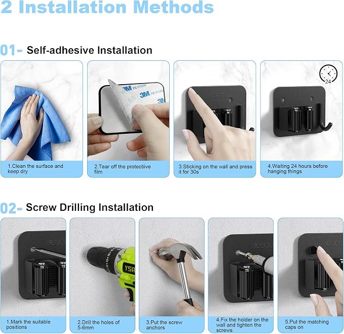 4 Pack Mop and Broom Holder Wall Mount - Image 4