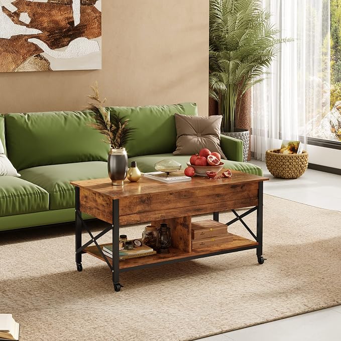 WLIVE Coffee Table, 41.3" Lift Top Coffee Table - Image 8