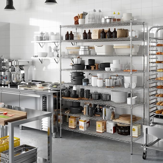 21" Deep x 60" Wide x 86" Height Wire Shelving Kit | 8-Tier | NSF Commercial - Image 2