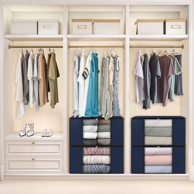 Fab totes Storage Bags, Clothes Blanket Storage Bins Foldable Closet Organizers - Image 6