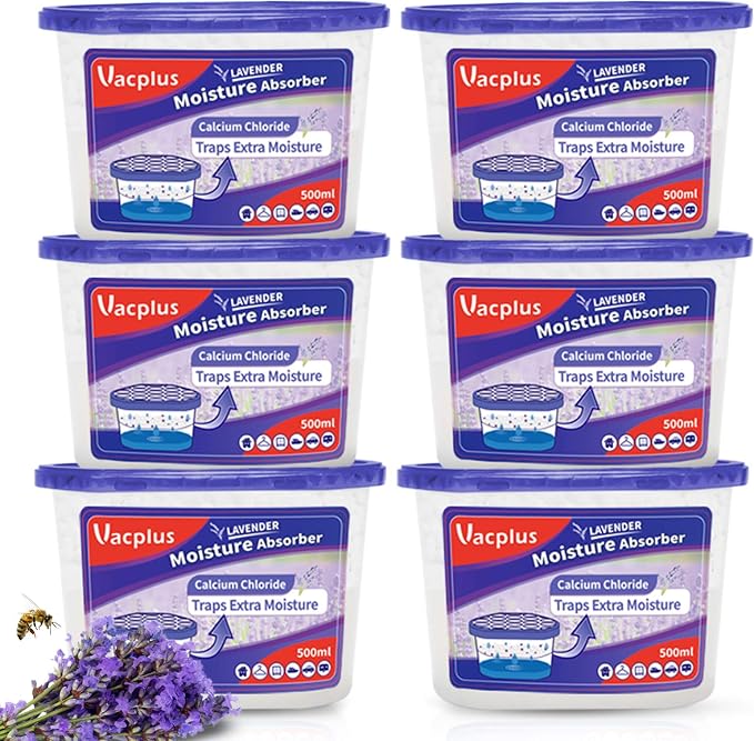 Vacplus Moisture Absorbers 6 Pack, 10.5 Oz Portable Humidity Absorber Boxes by Vacplus