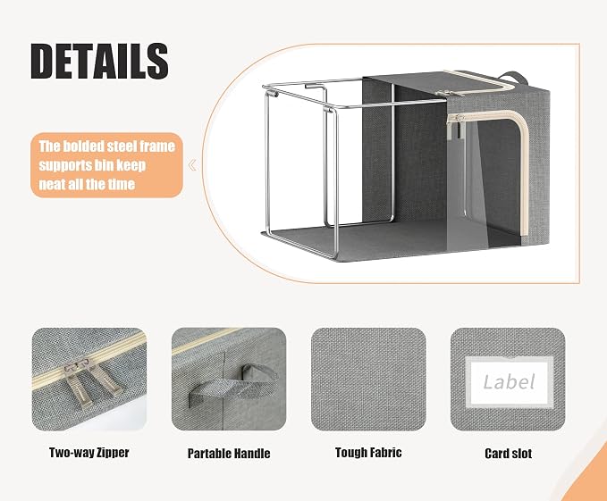 3 Opeings Large Clothes Storage Bins - Image 4