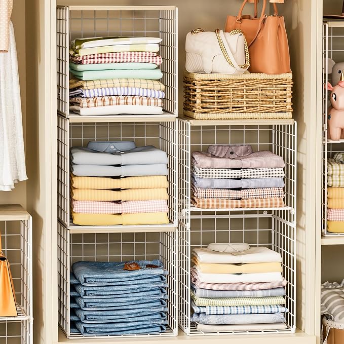Hencawima 5PCS Stackable Closet Organizers and Storage, Closet Shelves - Image 9